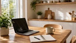 Professional updating a CV for career returners on a laptop after a career break