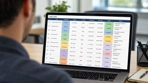 A job application tracker spreadsheet used to organise a UK job search