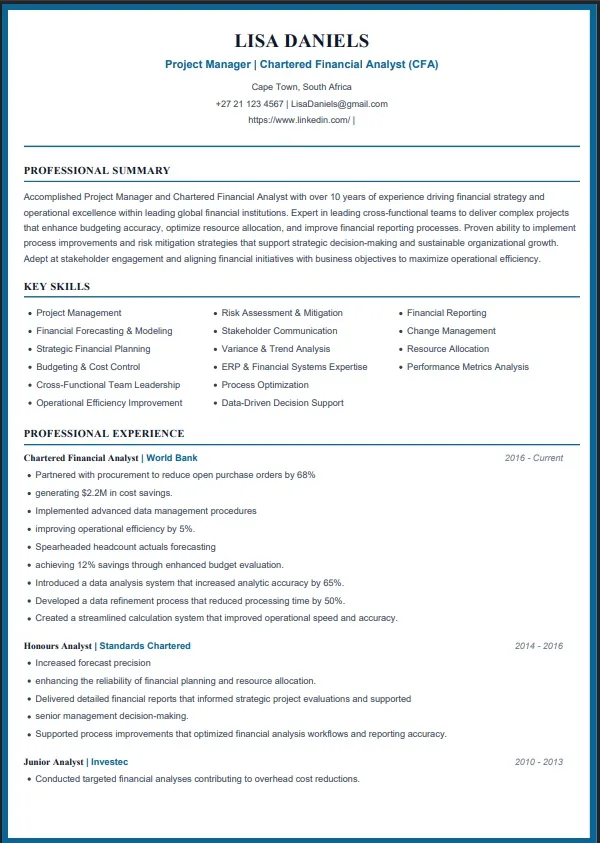 Minimalistic CV template
