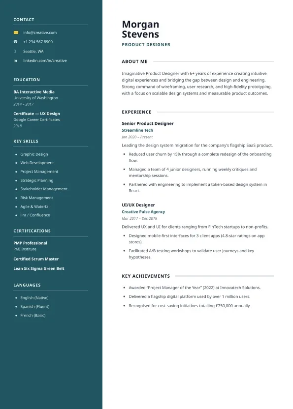 Professional CV template