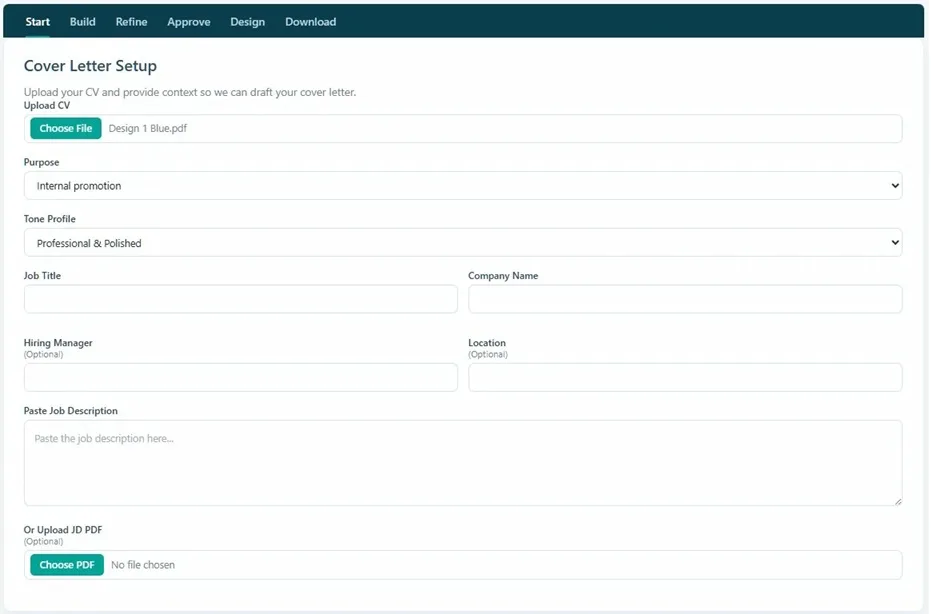 Tone Profile dropdown showing all five tone options