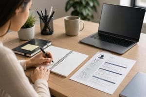 how to to write a cv with no experience, lady writing a cv