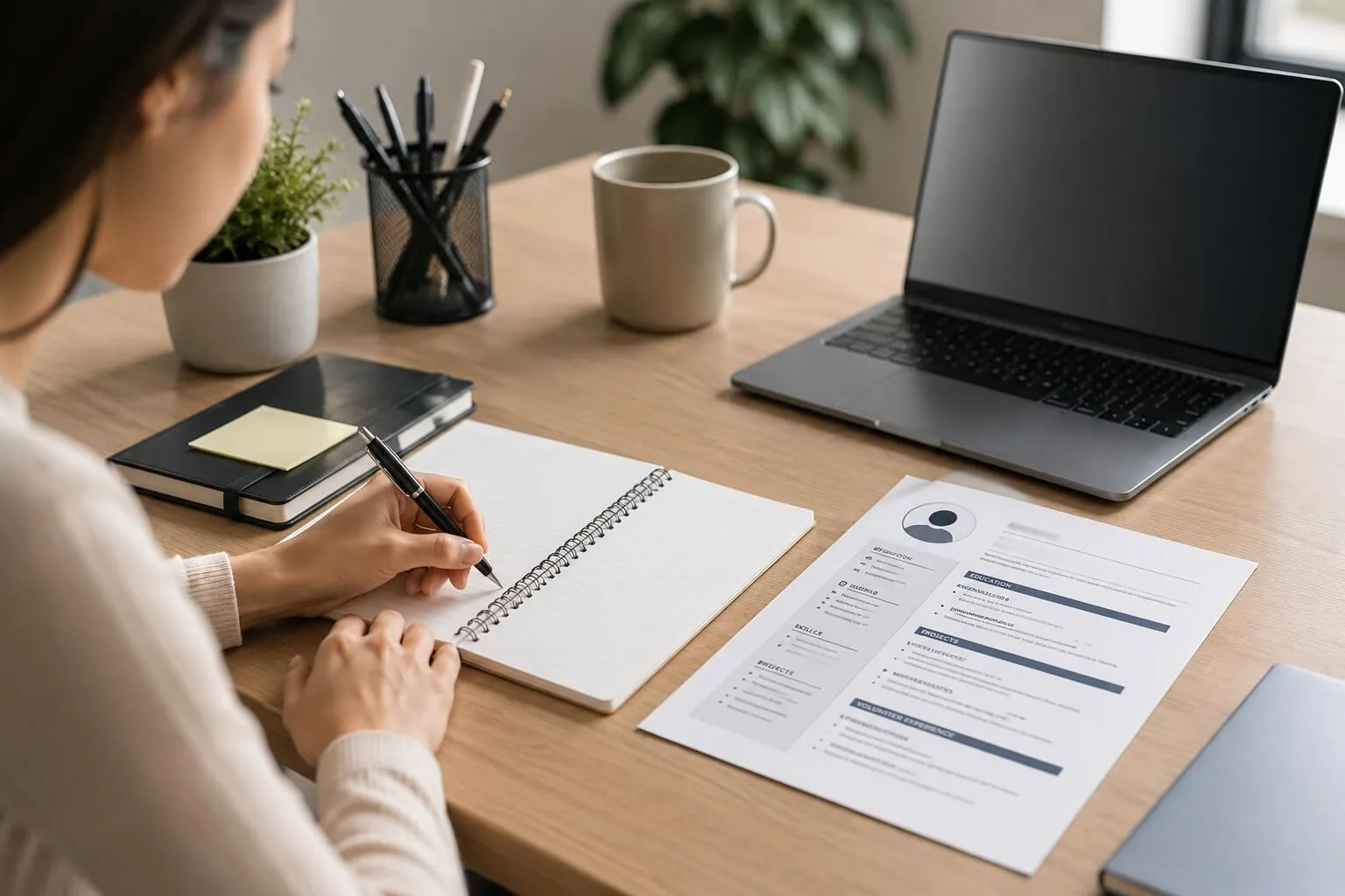 how to to write a cv with no experience, lady writing a cv