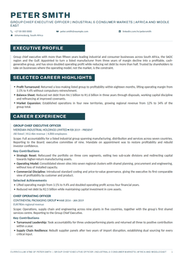Onyx executive CV design specimen, first page