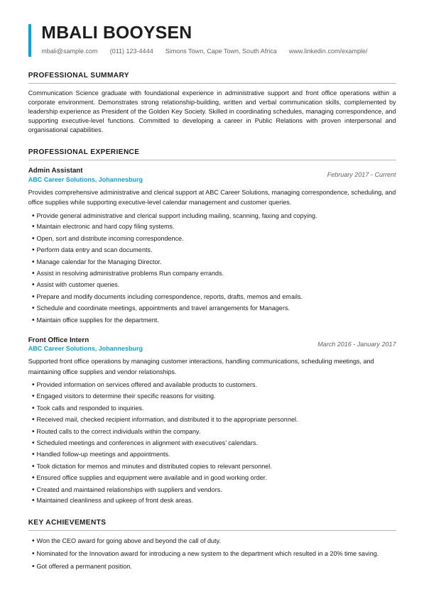 Smart CV Builder 8 Compact CV template