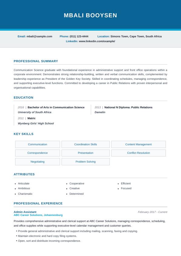Modern Linear CV template