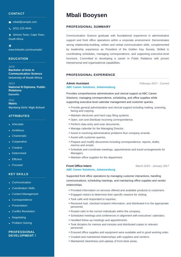 Professional CV template