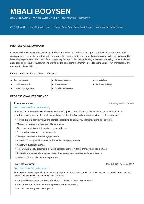 Smart CV Builder 10 Statement CV template